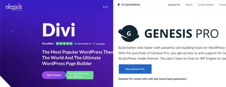 Divi vs. Genesis : The Best WordPress PageBuilder Theme