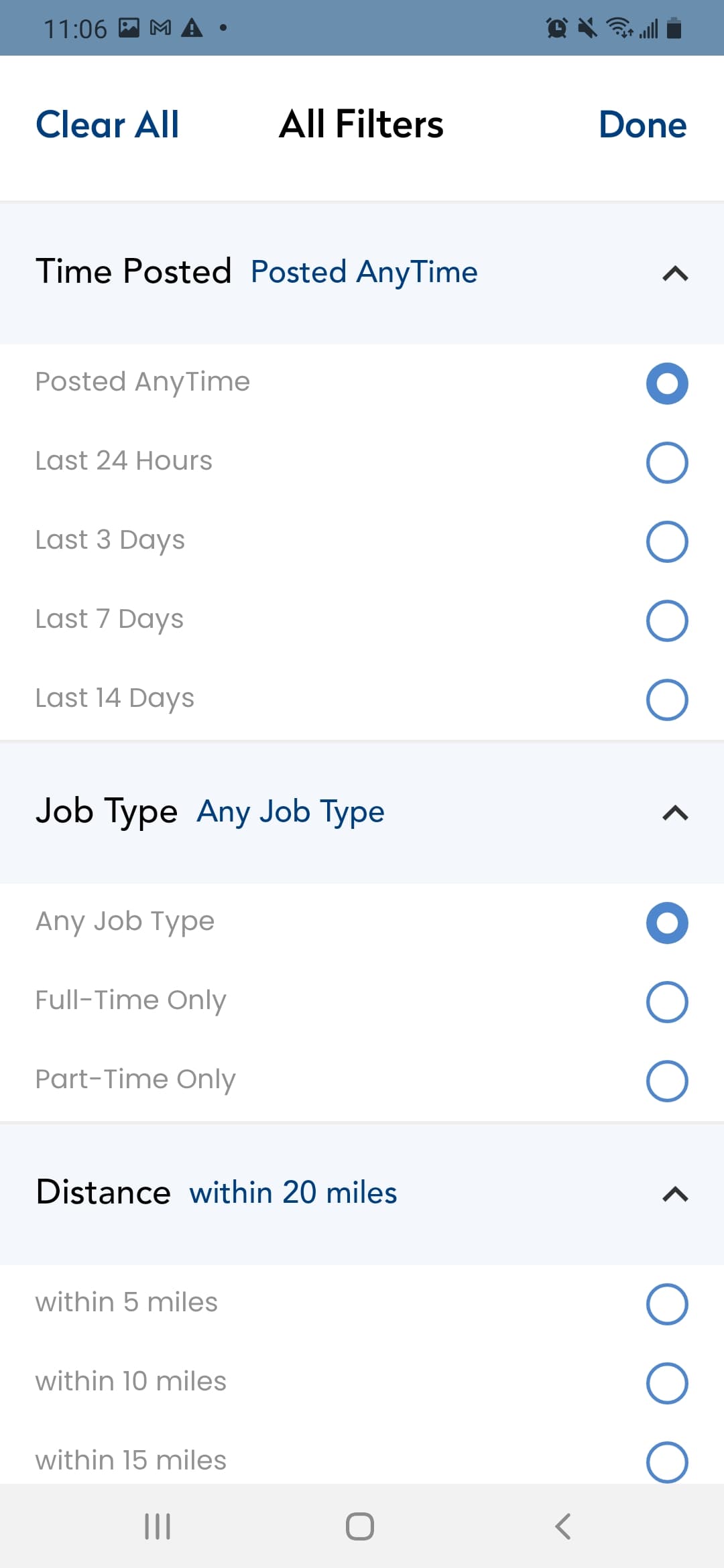 JobGet Job Filters