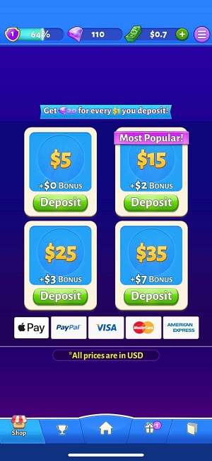 Bingo Cash deposit