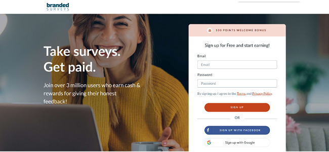 Branded Surveys website