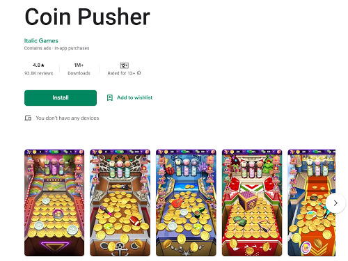 Coin Pusher app