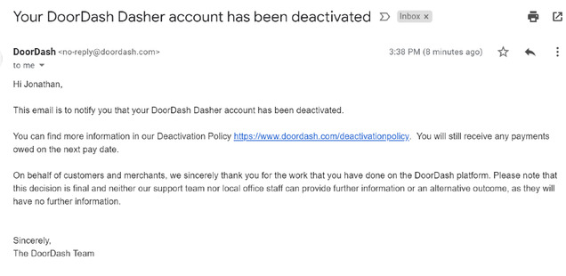 DoorDash-deactivation-email