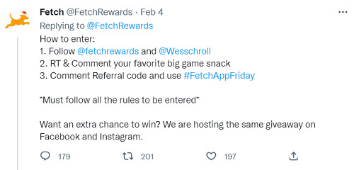 Fetch Rewards sweepstake