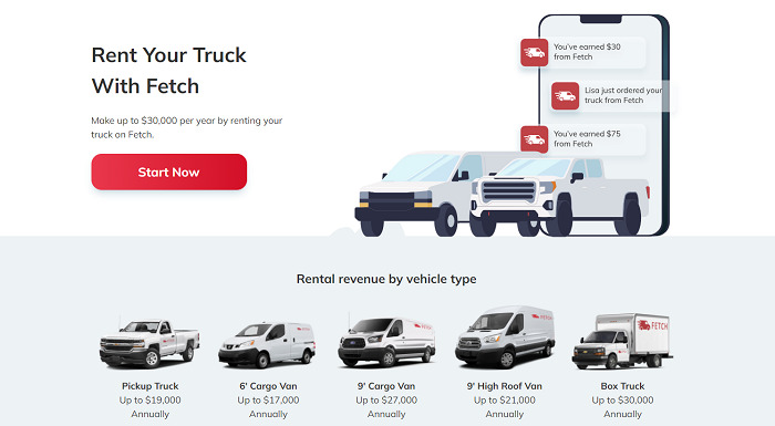 Fetch Truck rental passive income