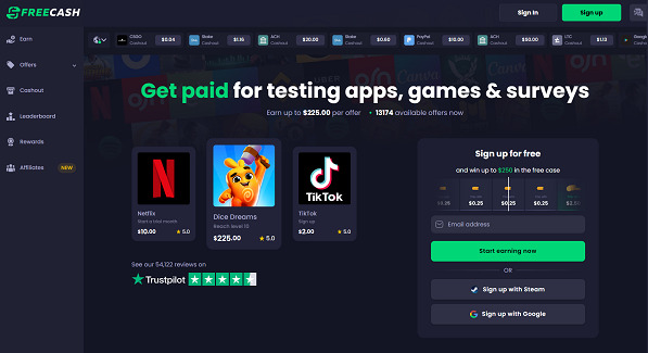 15 Best Secret Websites to Make Money 2 Freecash website