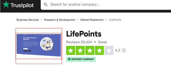 LifePoints Trustpilot rating