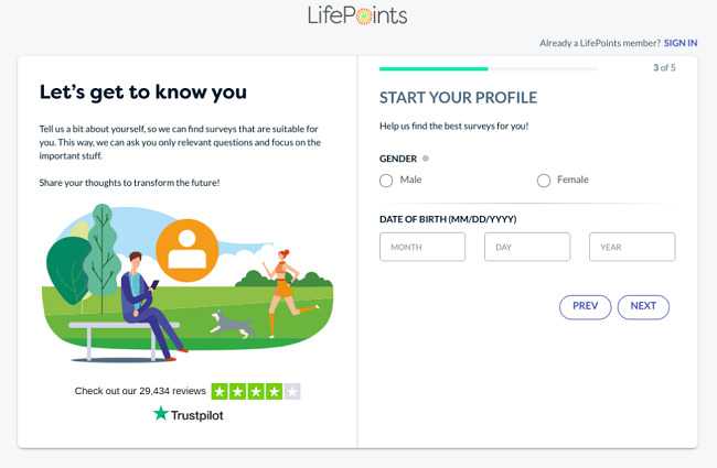 LifePoints complete profile