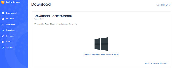 PacketStream-client