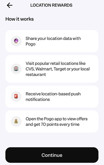 Pogo location rewards
