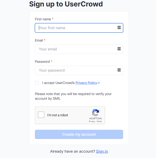 UserCrowd-sign-up
