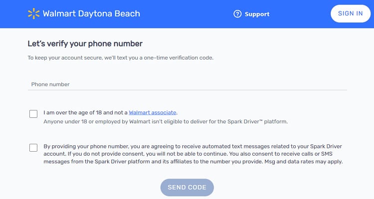 Walmart Spark sign up