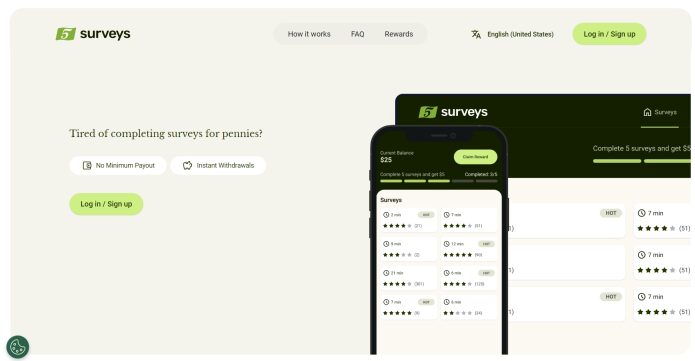 Five Surveys site